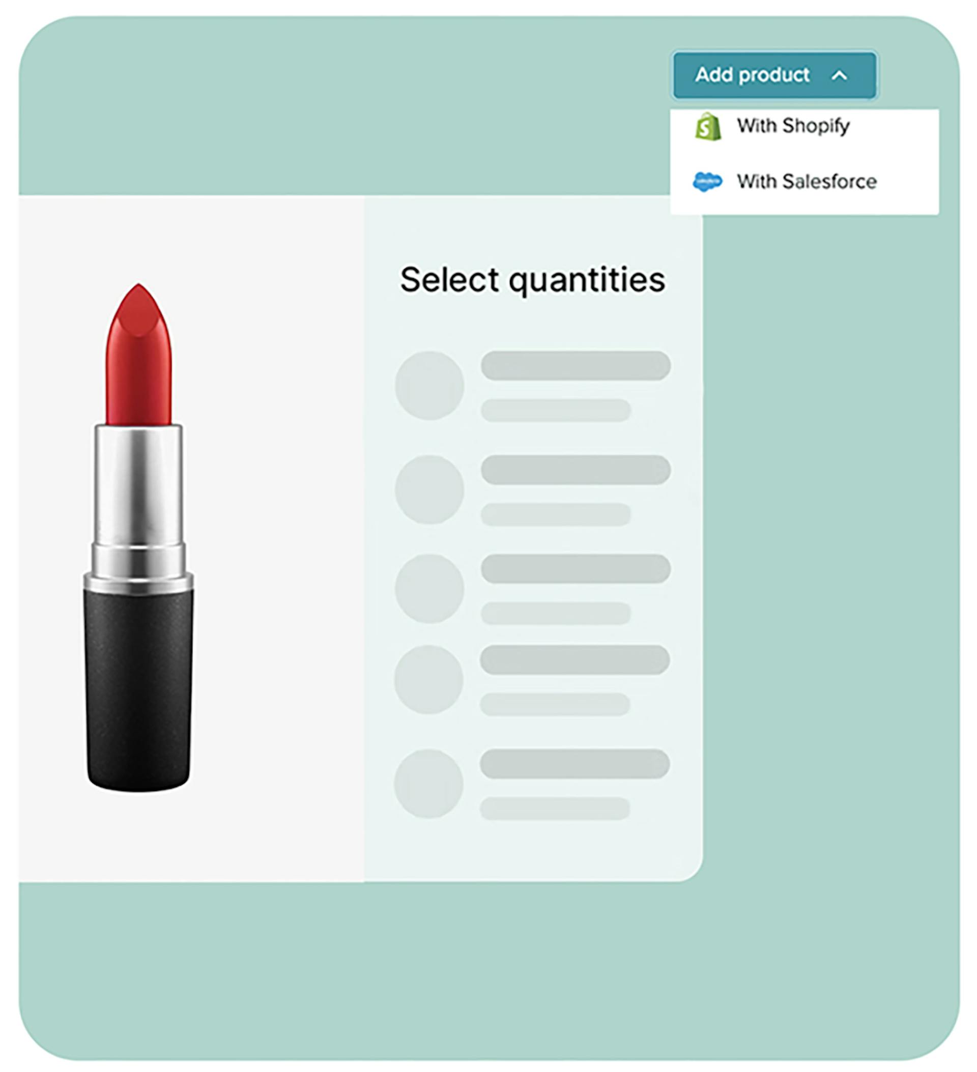 An image of Lefty's ecommerce feature for product seeding.