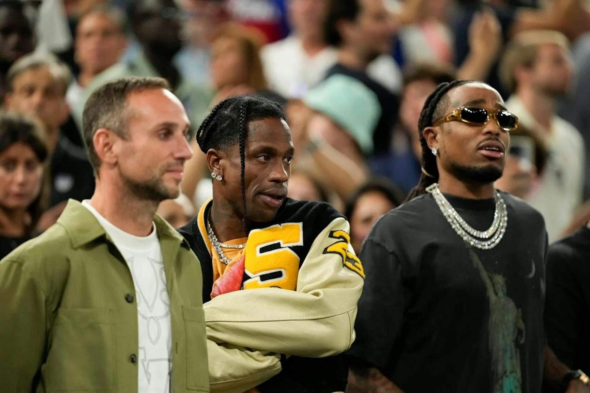 Travis Scott and Quavo at men's basketball.