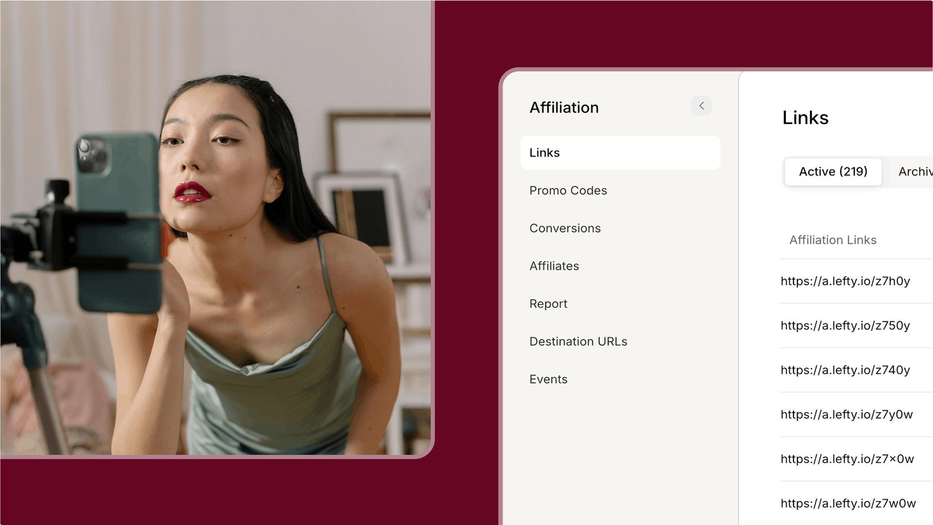 Lefty affiliation 2.0 product features 