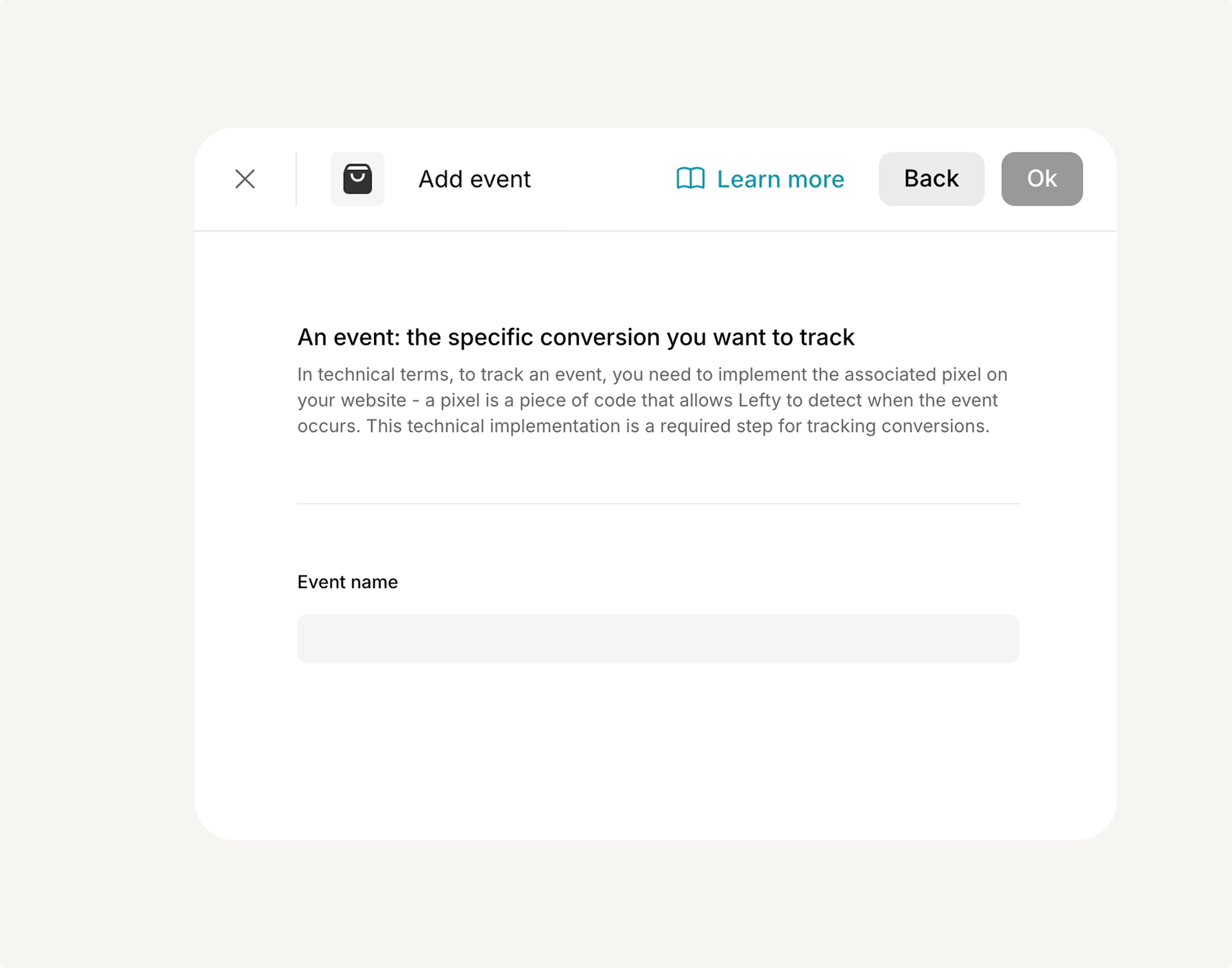 Lefty helps you track conversions and events