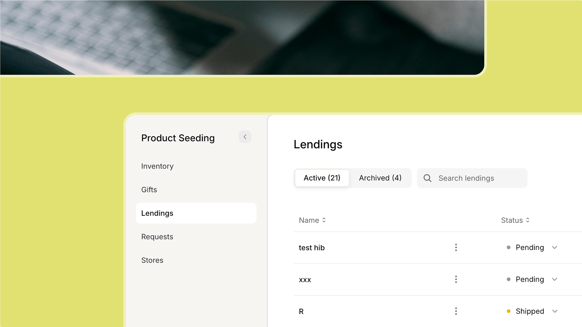 Lend and seed products on Lefty's influencer marketing platform