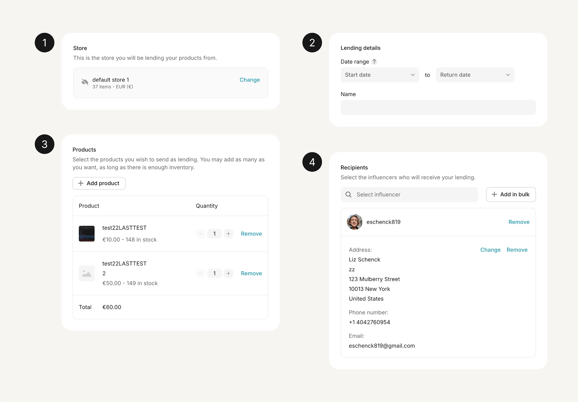 Lend products on Lefty to your influencers