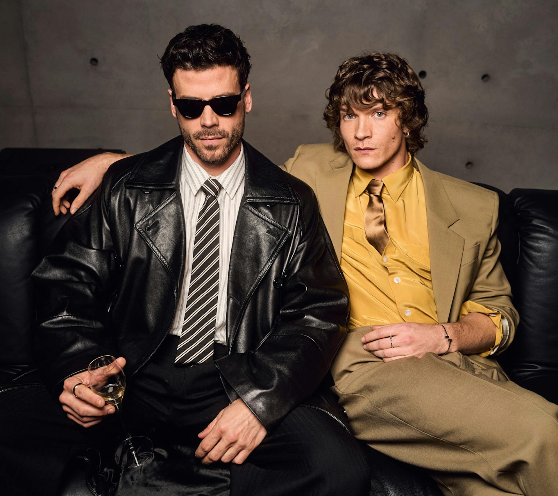 Connor Storrie (right) at the Saint Laurent show. Spotlight.