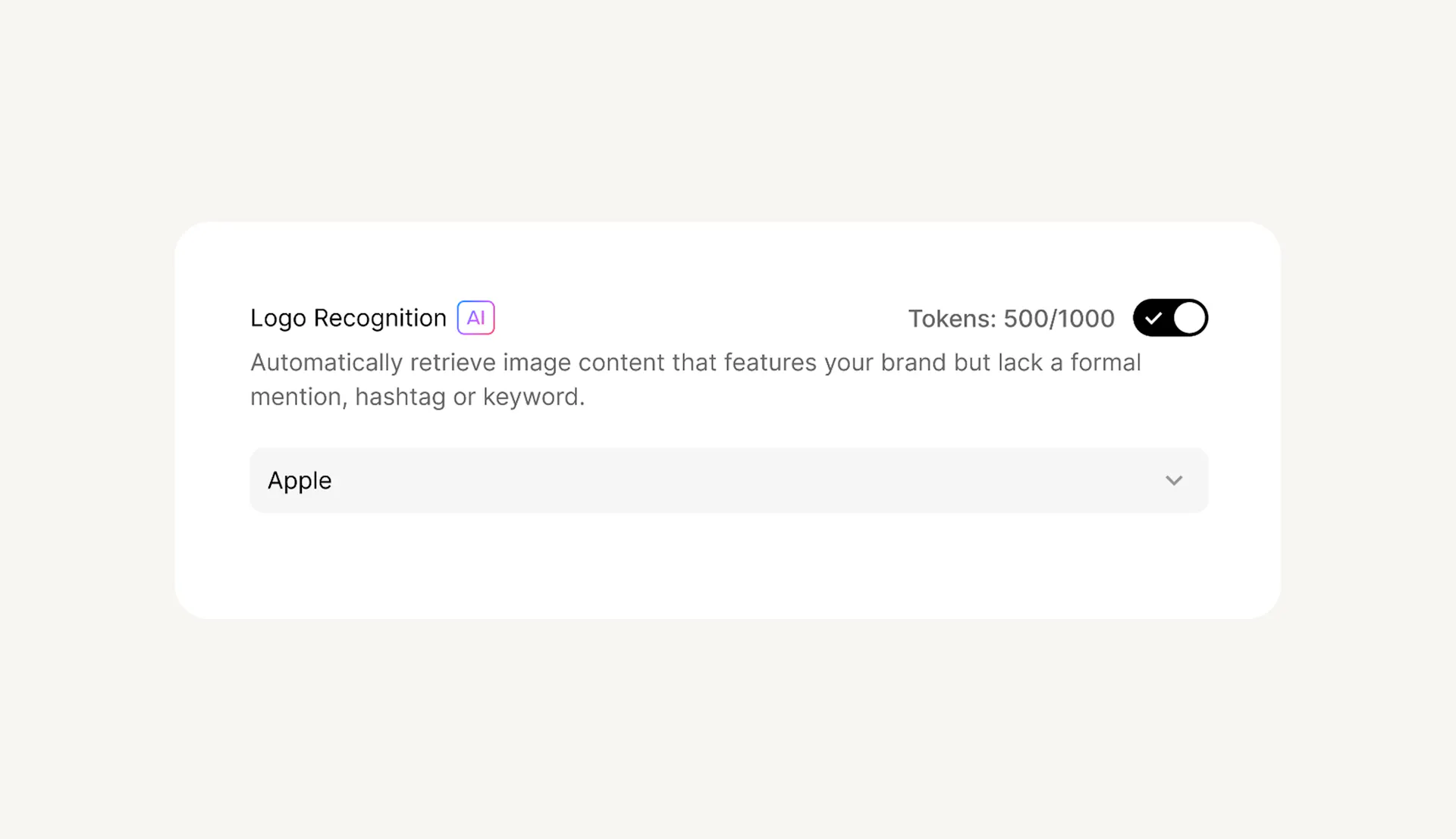 Lefty's Logo Recognition feature