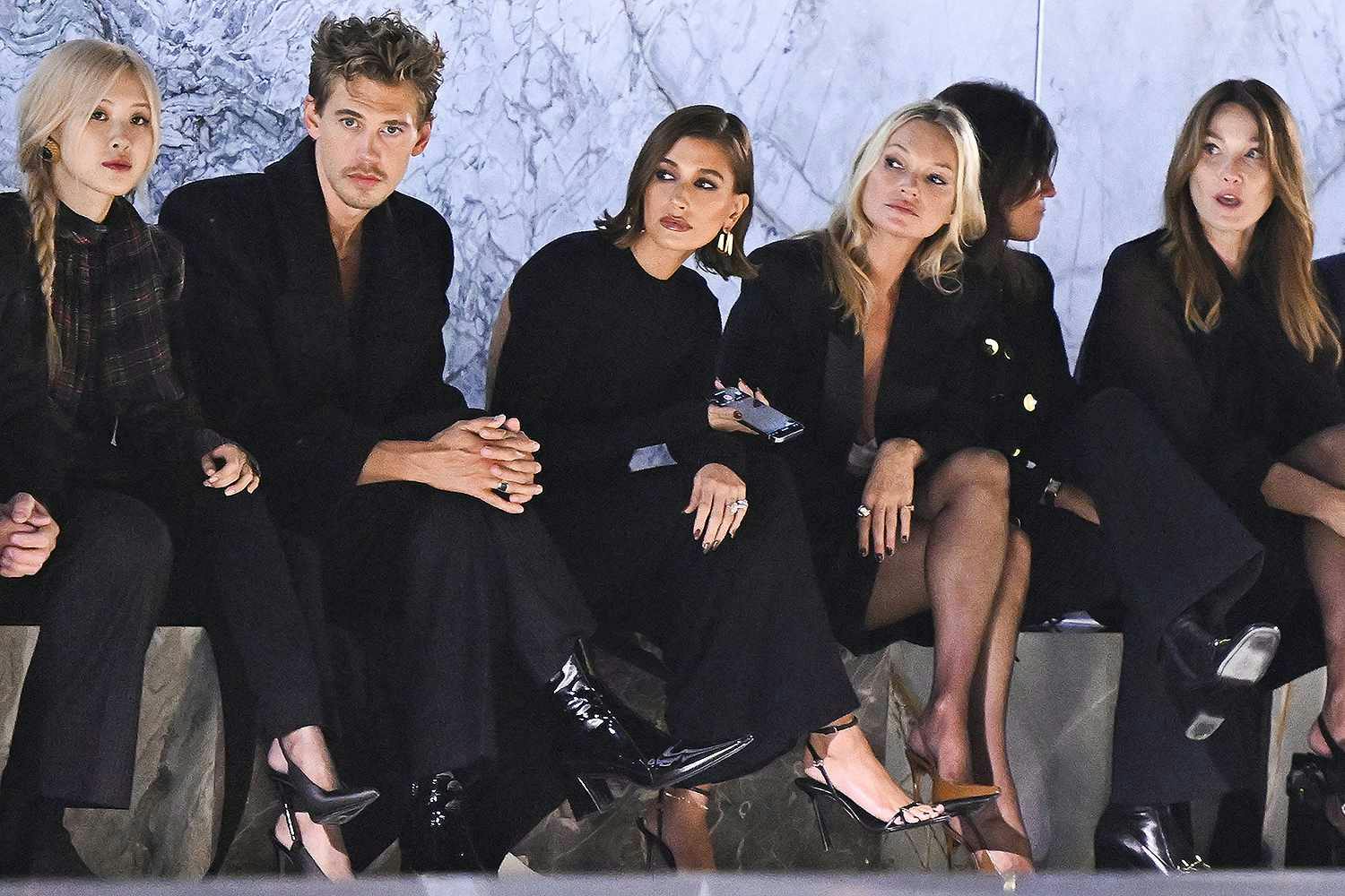 Stars sit front row at Saint Laurent SS24. 