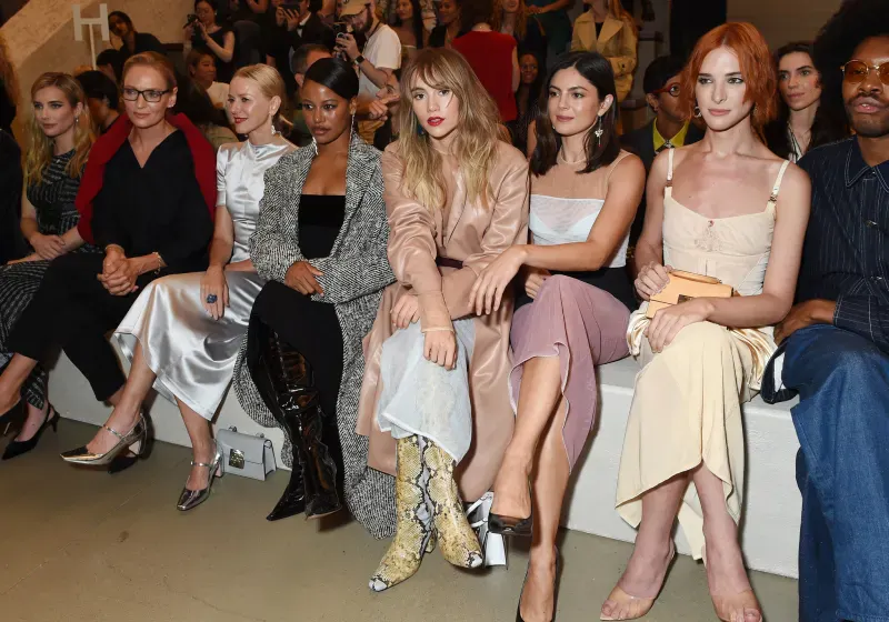 Celebrities line the front row of Tory Burch's SS24 collection during New York Fashion Week.