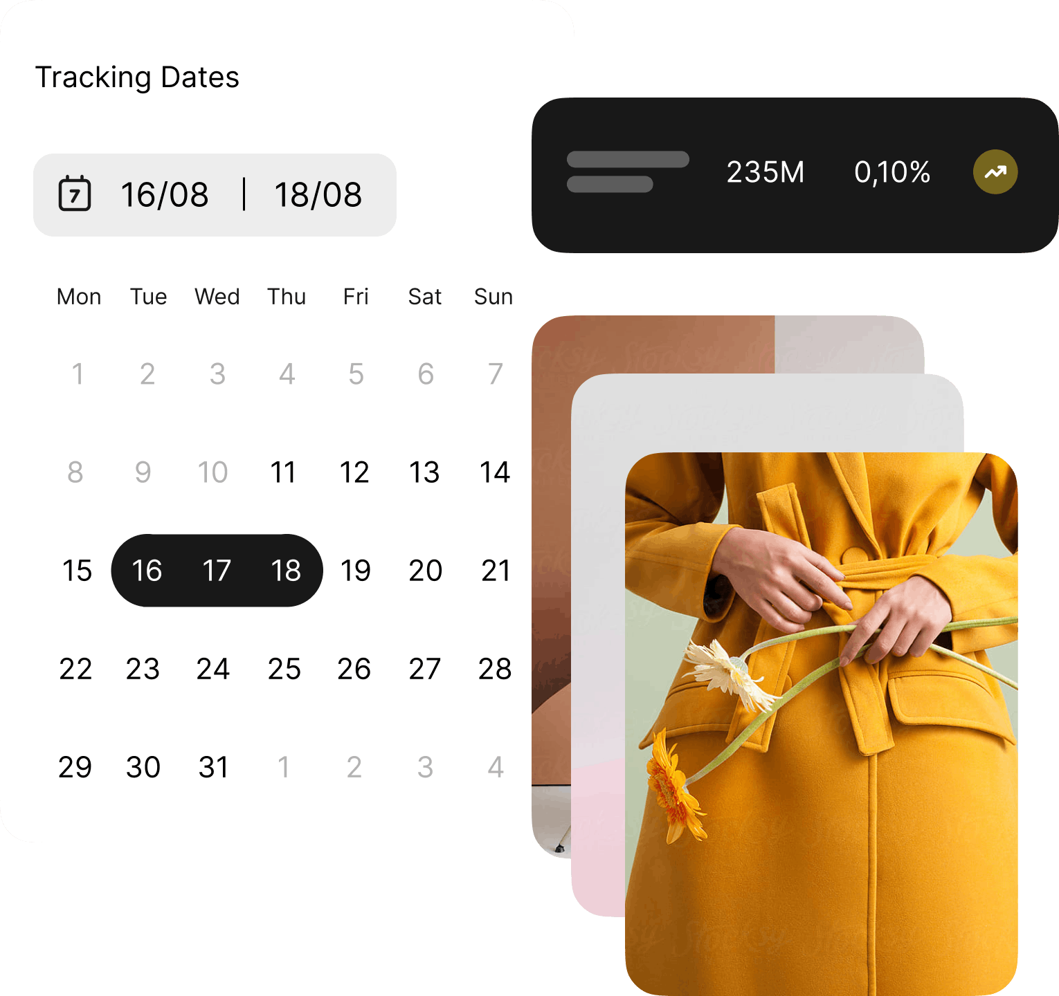 A calendar with data
