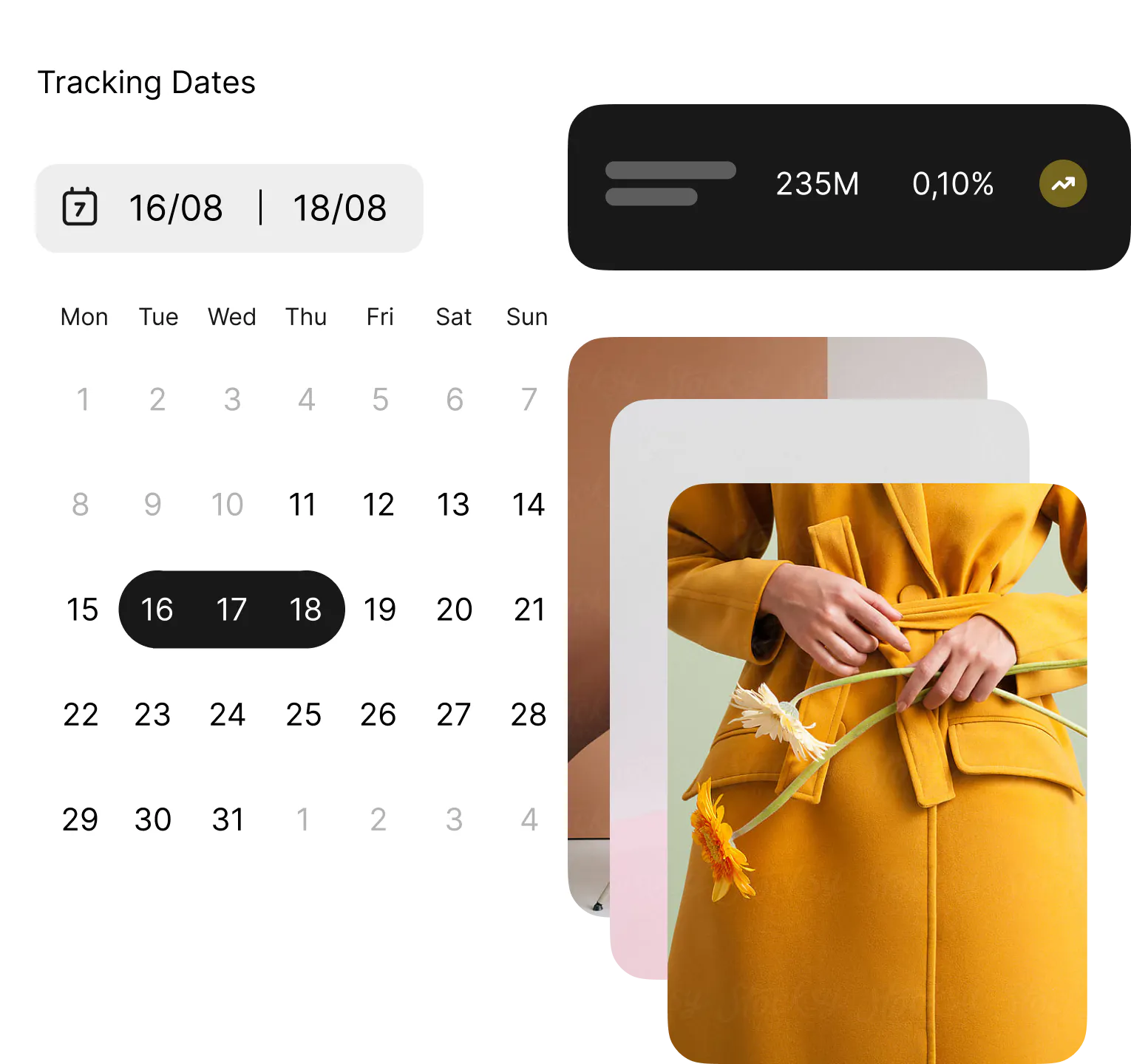 A calendar with data