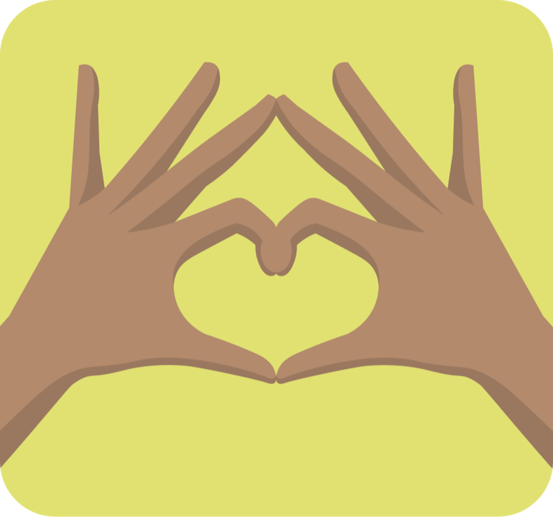 An illustration of two hands making a heart. 