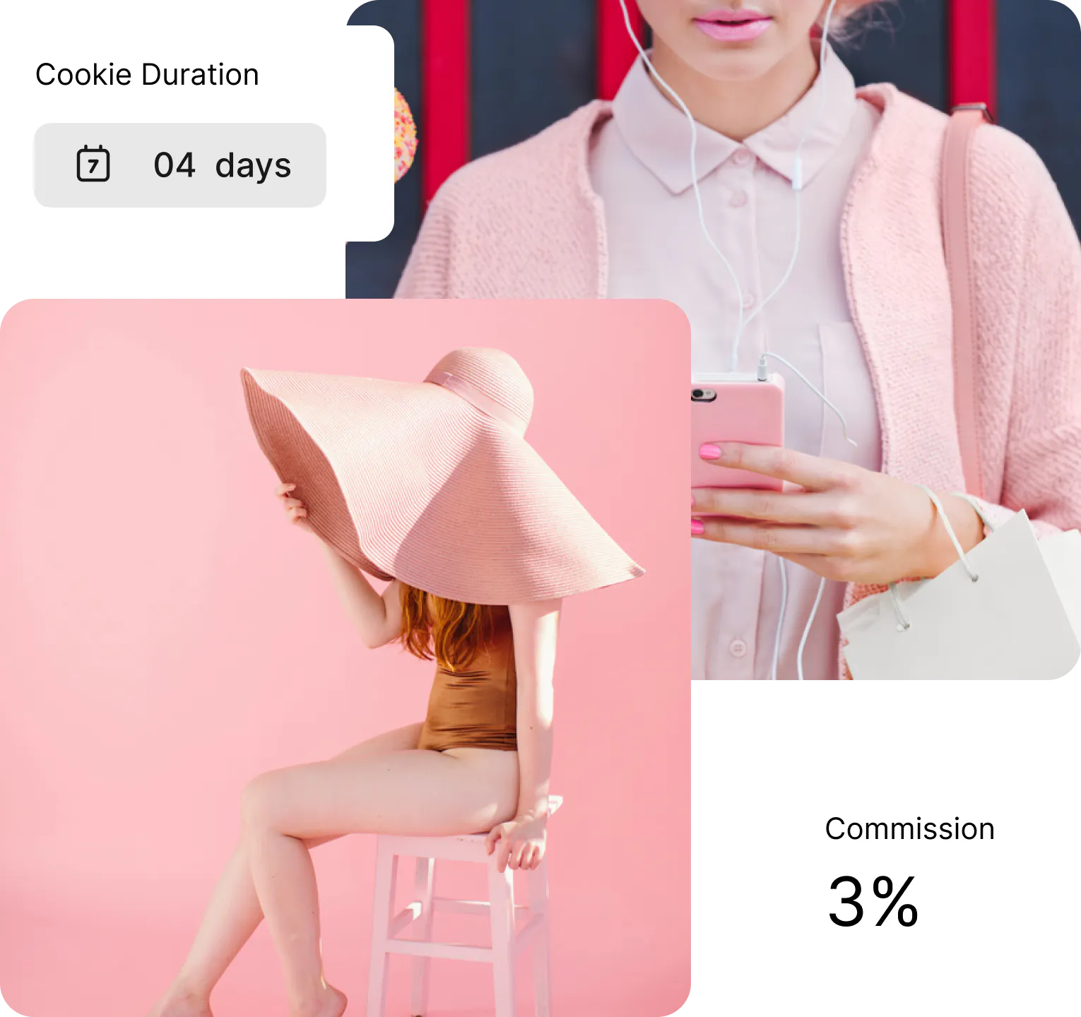 Pictures of people with data charts