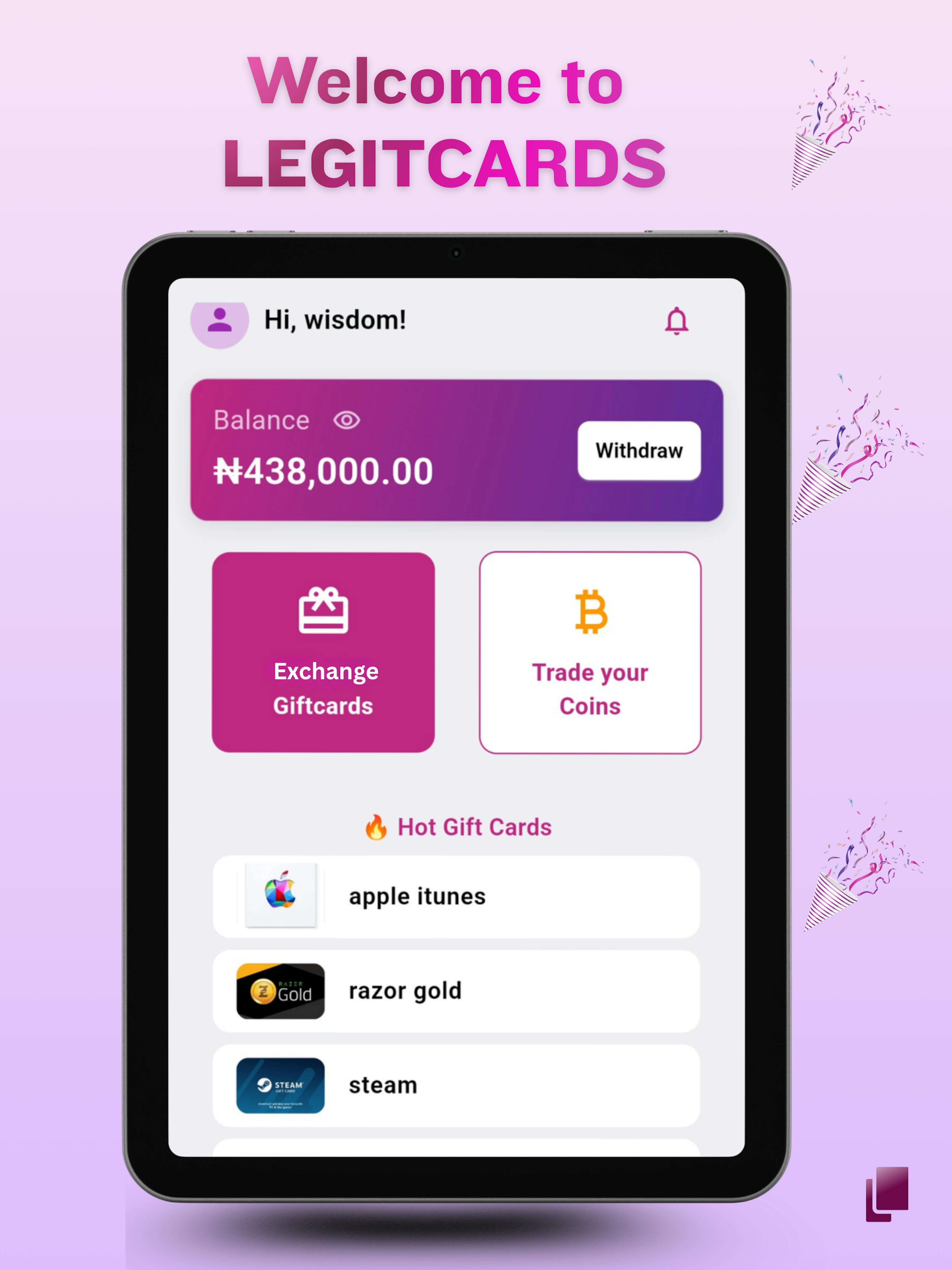 legitcards gift cards trading platform