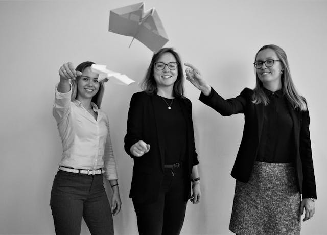 LEITWERK Consultants throwing a paper plane