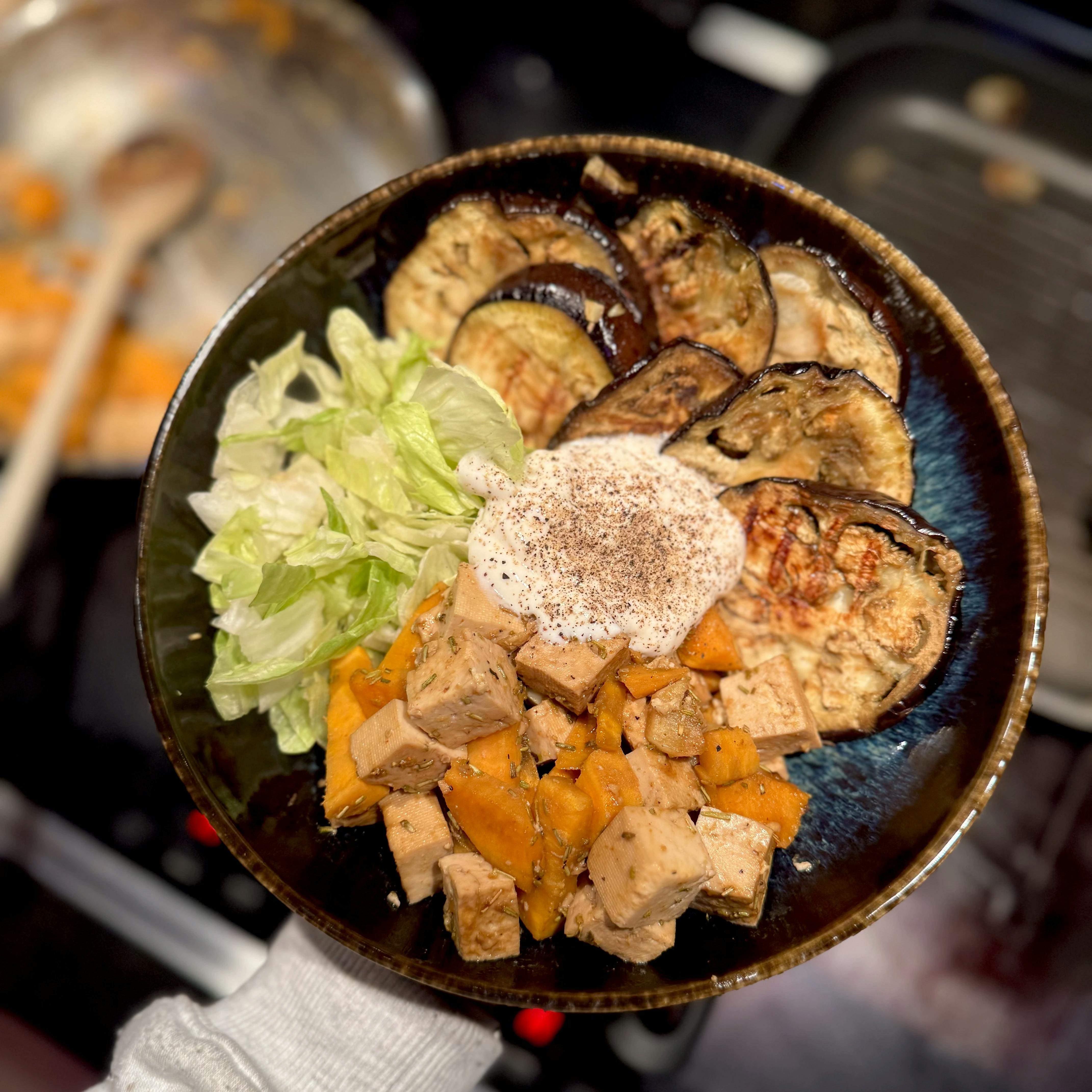 Eggplant & Pumpkin Tofu Bowl