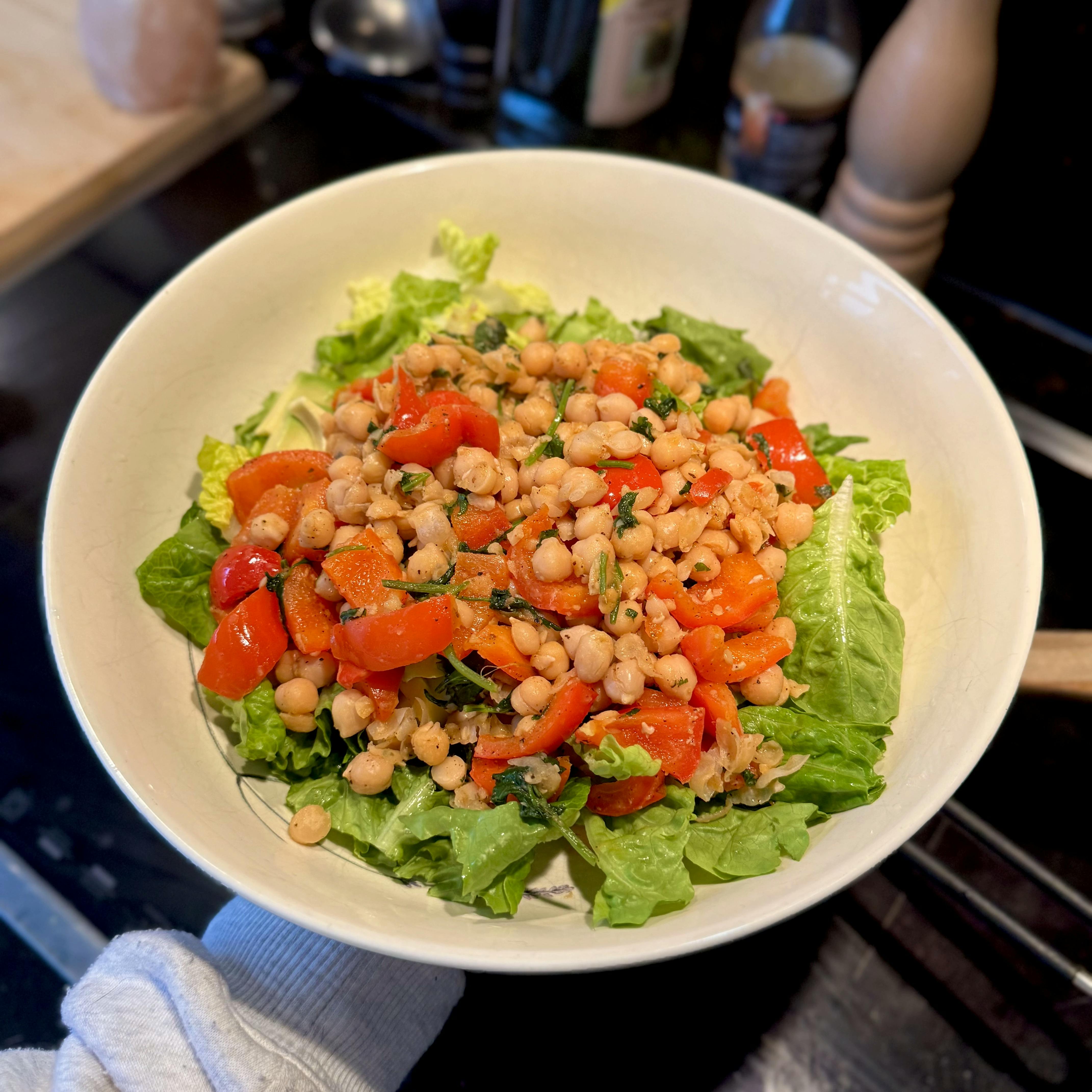 Cajun Roasted Chickpea Salad with Coriander