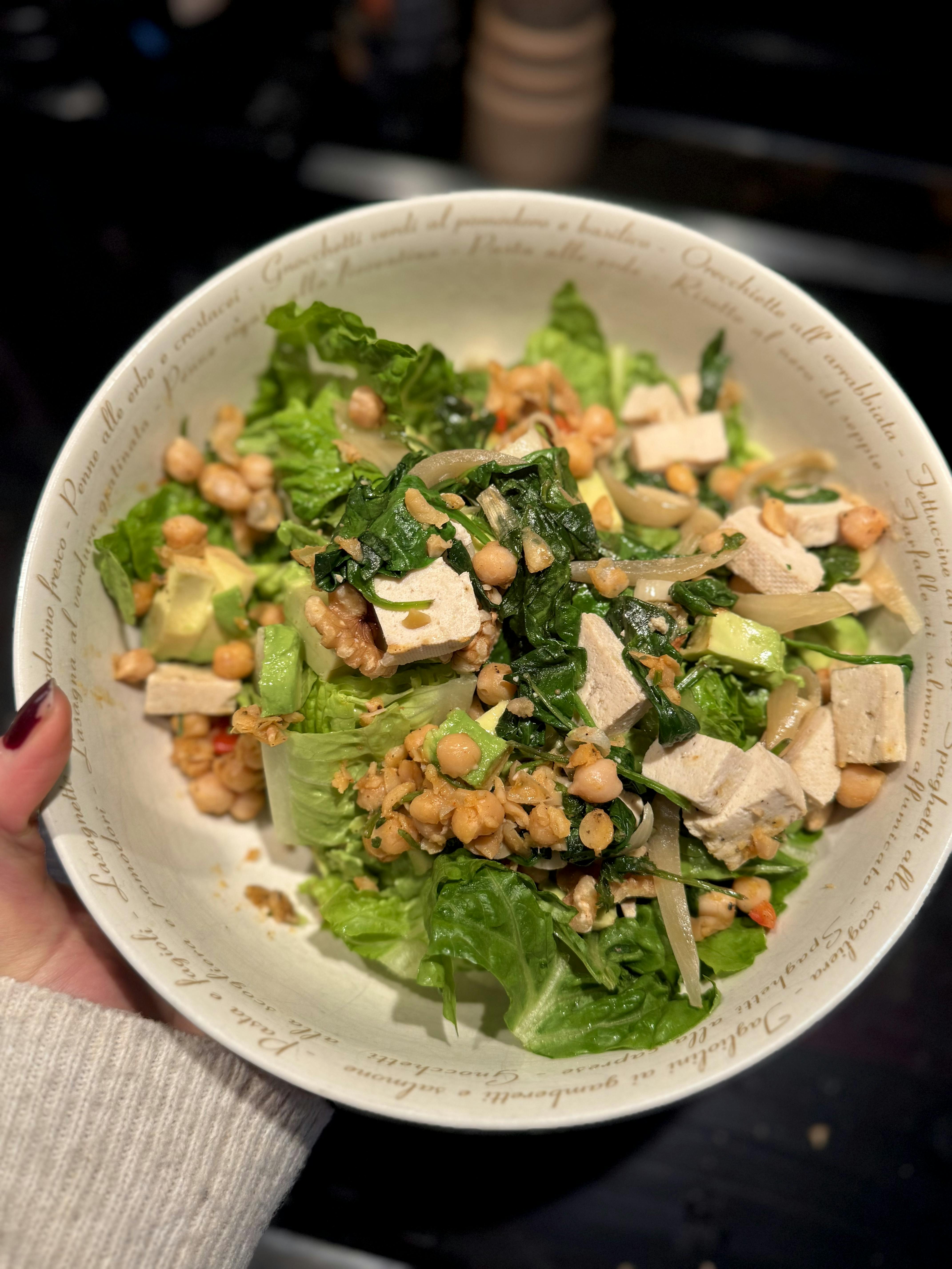 Crispy Chickpea & Tofu Salad