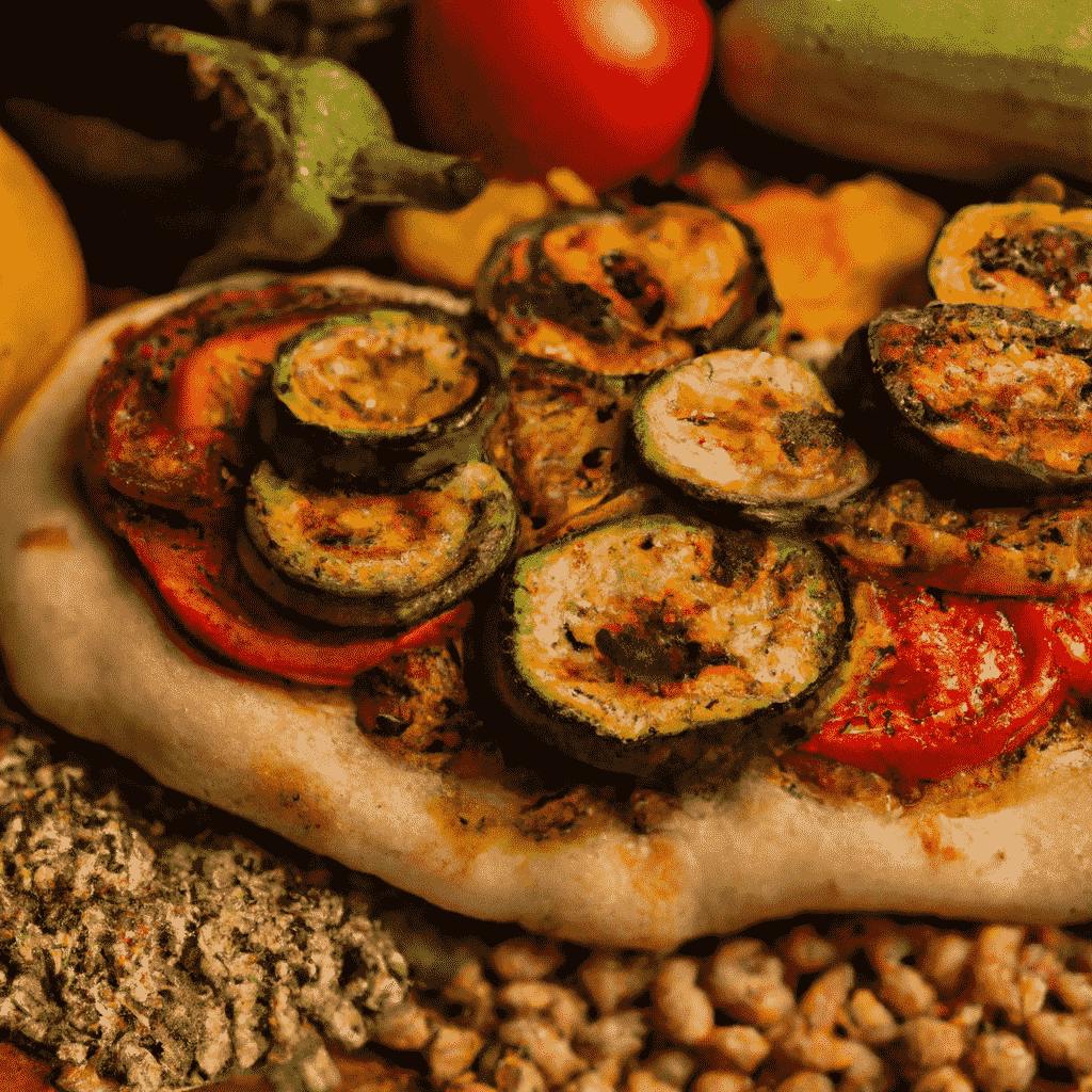 Turkish bread with hummus and grilled veggies