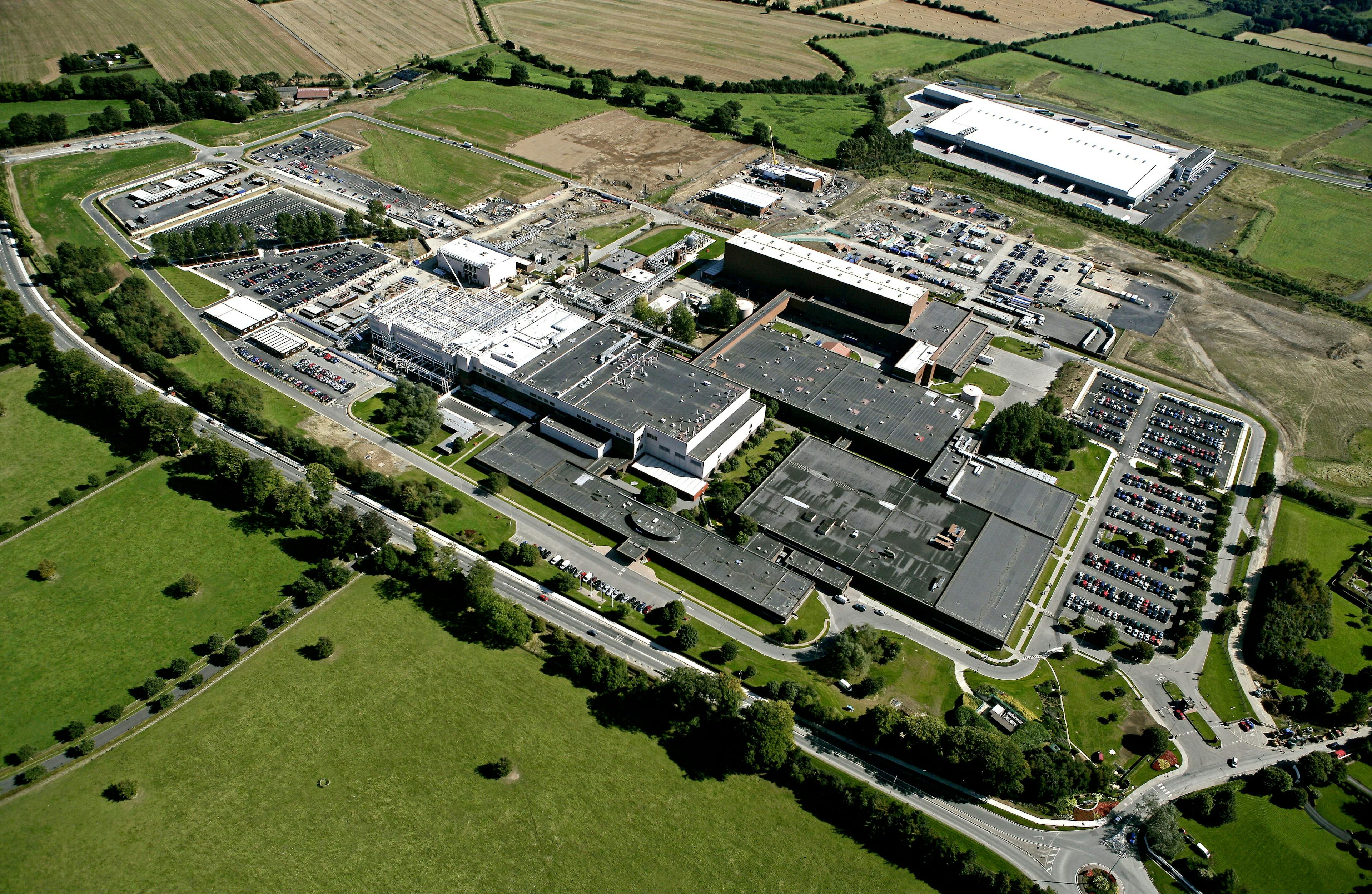 An arial view of Pfizer Newbridge