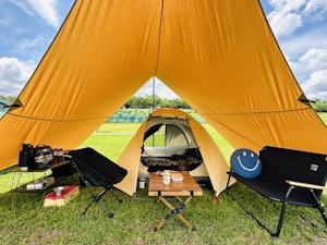 サイトのど真ん中が飼い主の定位置