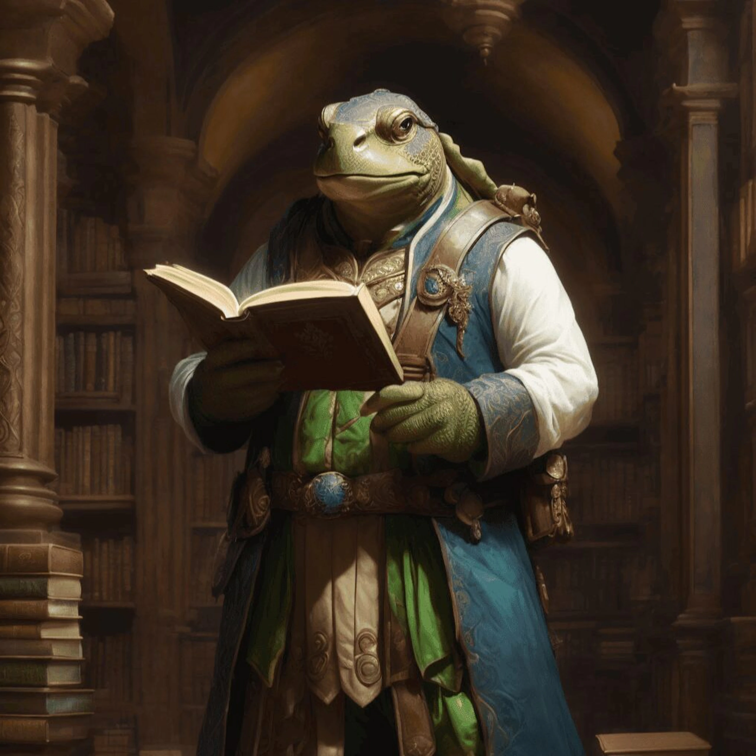 A frog-like character in Myth Maker AI made with Leonardo