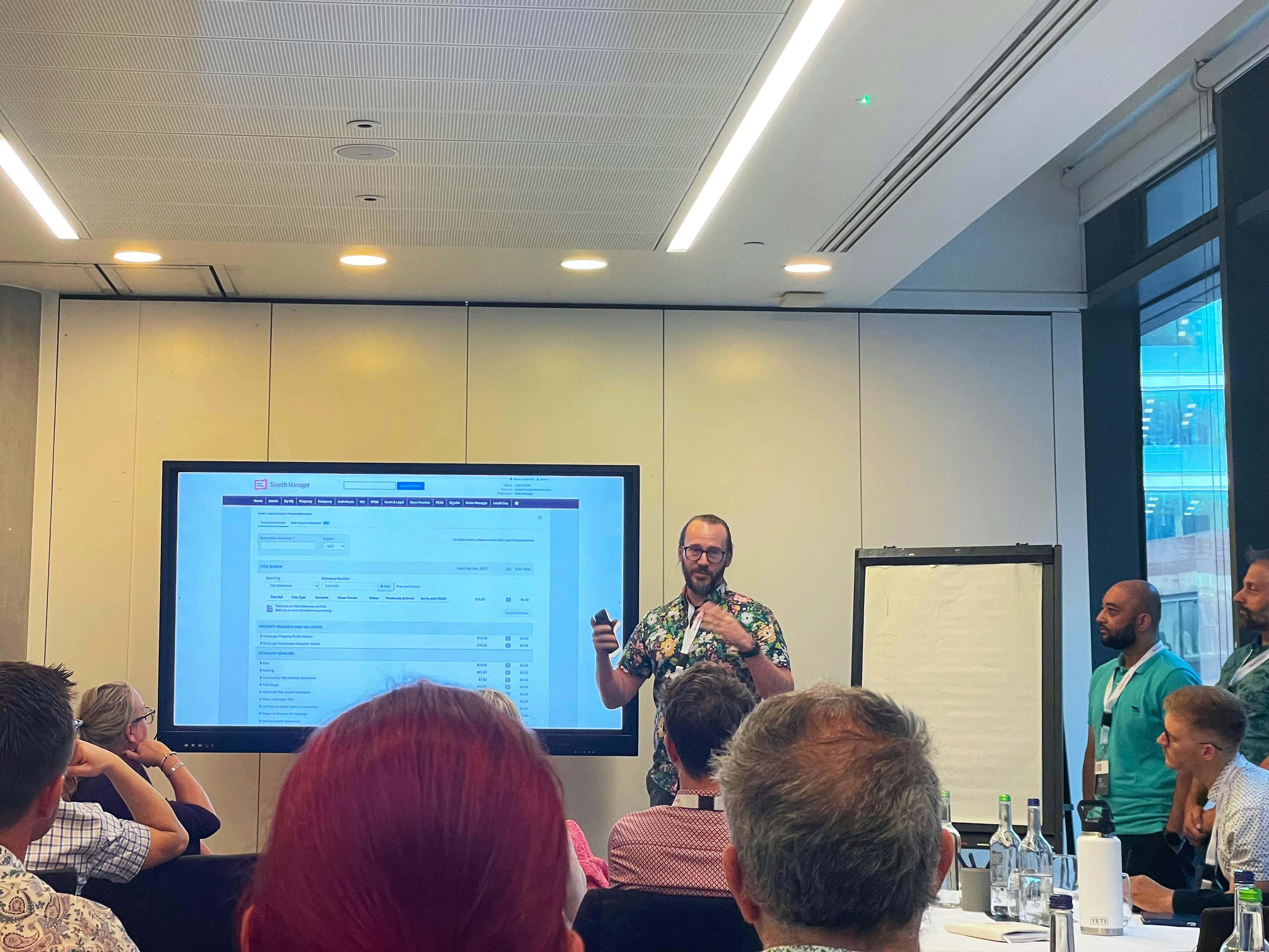 Presenting UX insights at 2023 product workshop week, London