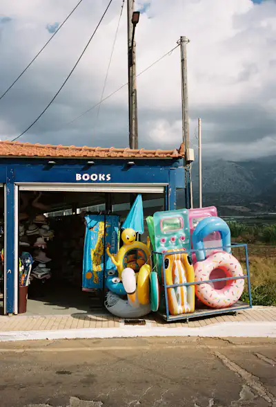 A shop in Crete selling inflatable swimming pool toys