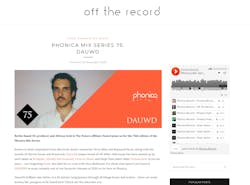 Off The Record is a mix series by the London based Phonica Records shop