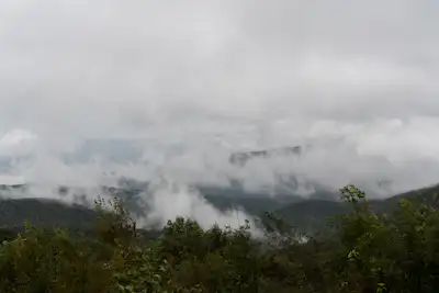 Clouds over a mountain