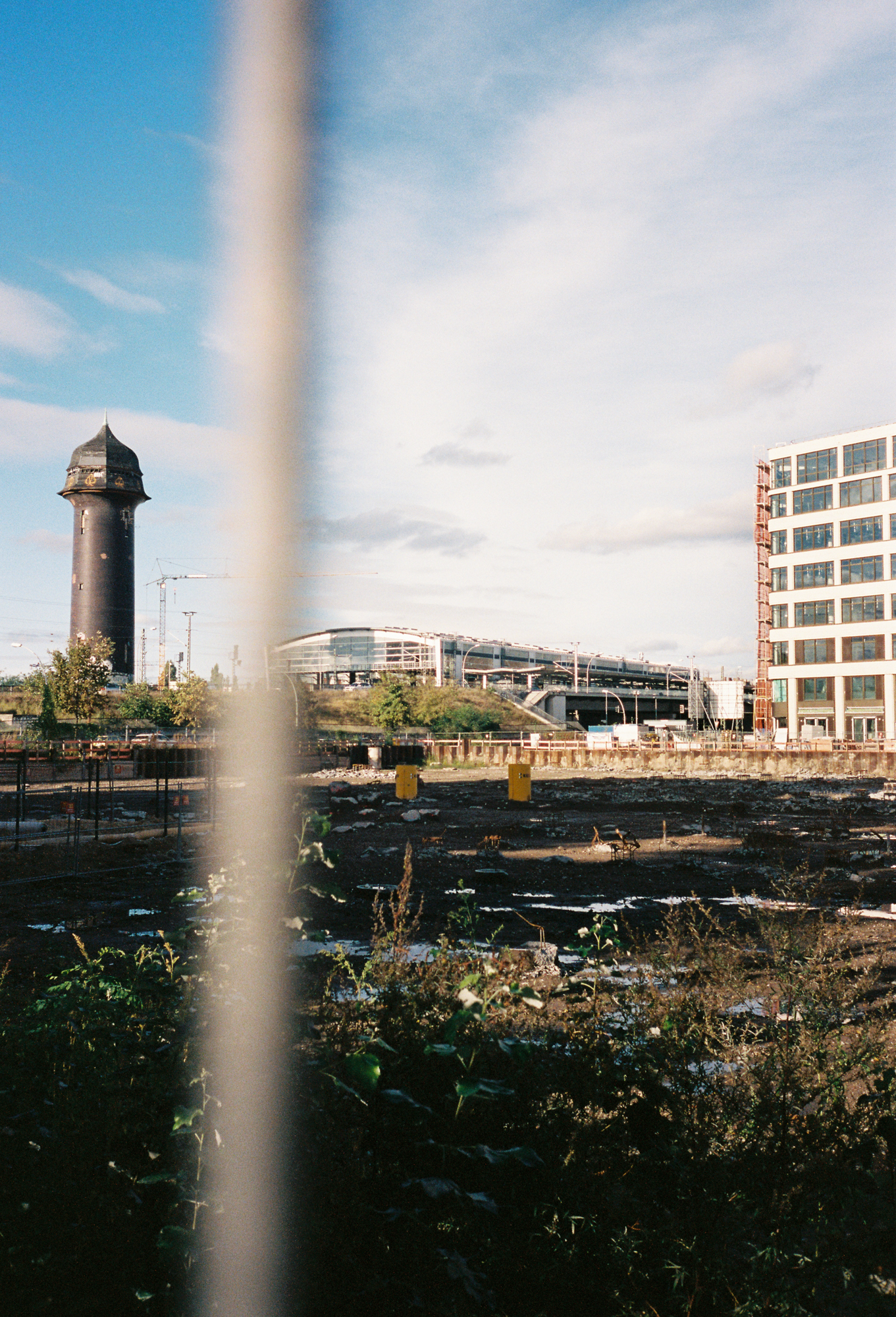 A view of S-Bahn station Ostkreuz in Berlin from Rummelsburg.