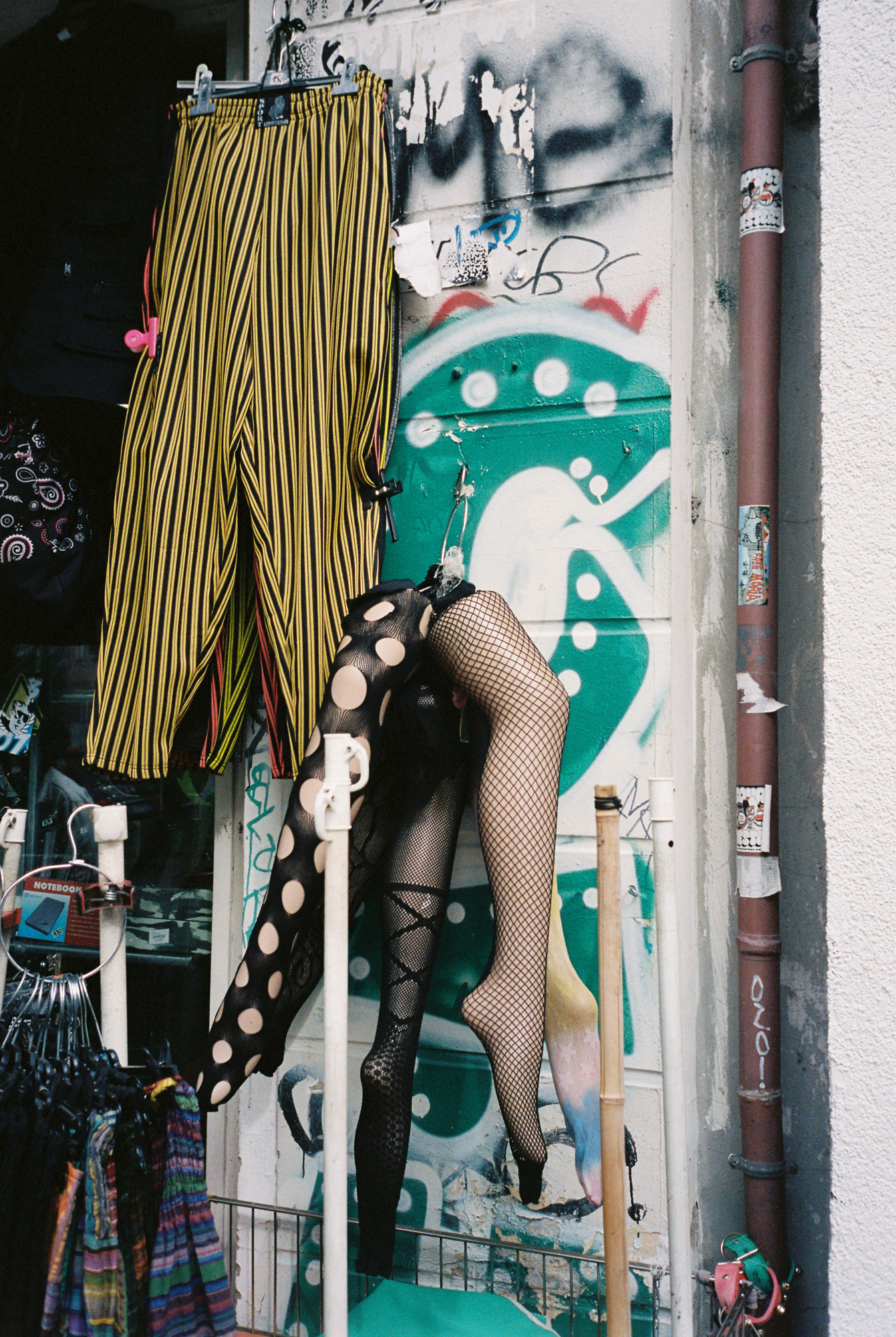 Clothes for sale on Warschauer Straße in Berlin.