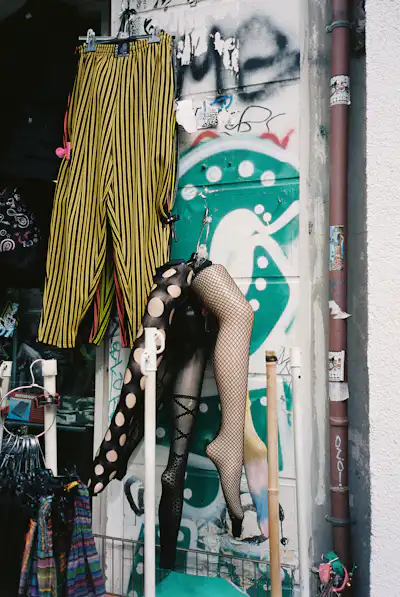 Clothes for sale on Warschauer Straße in Berlin.