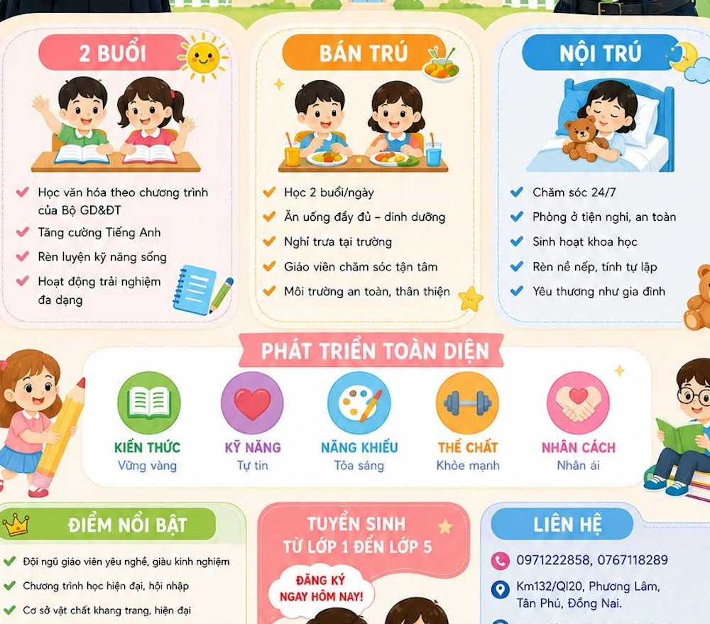 Thông báo tuyển sinh cấp Tiểu Học 2026-2027