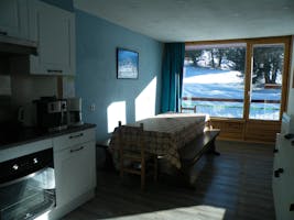 Séjour lumineux donnant sur les pistes