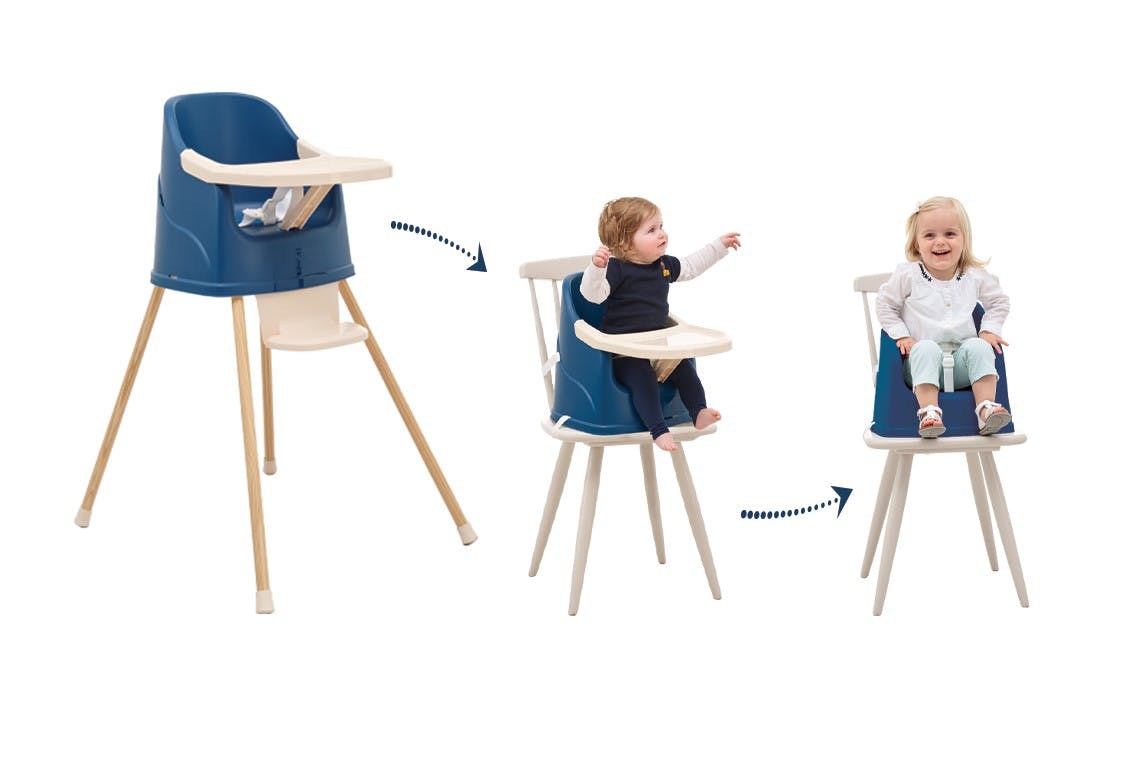 Chaise haute Youpla de Thermobaby fabriquée en France.