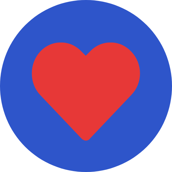 Icone avec un cœur rouge