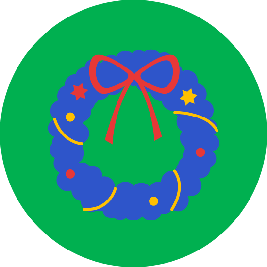 Icone d'une couronne de Noël.