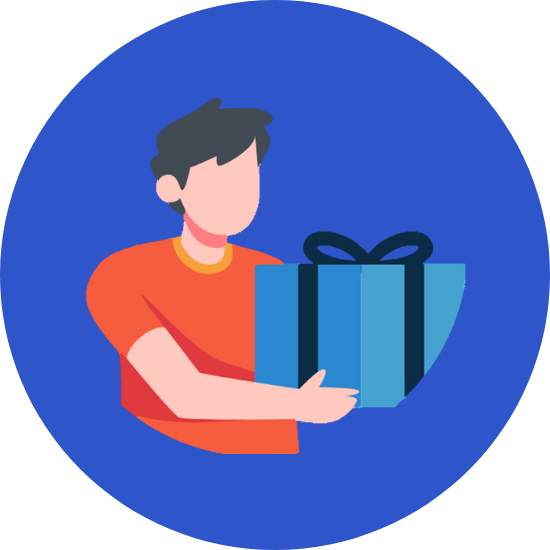 Icone d'un papa recevant un cadeau pour la fête des pères