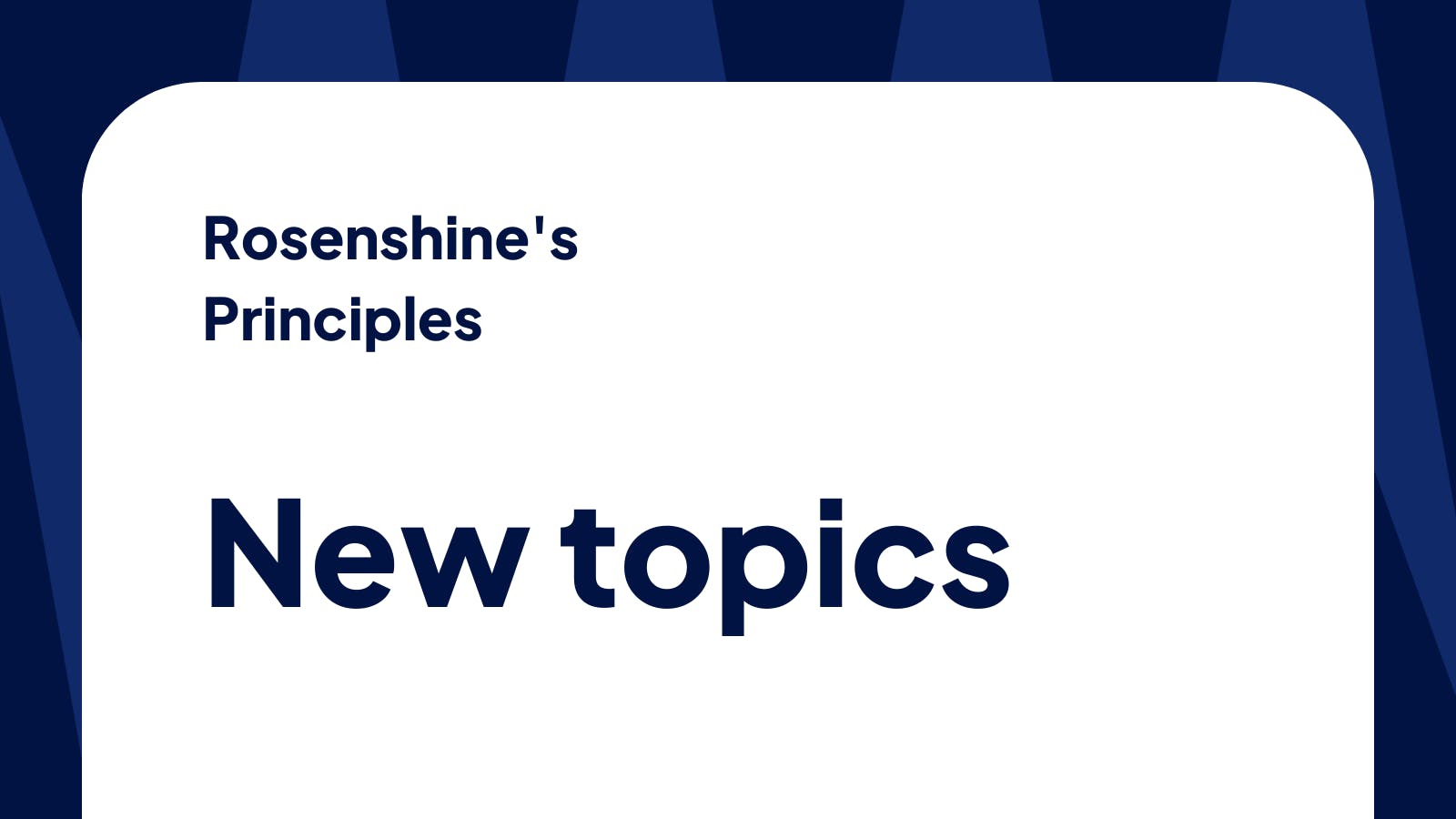 Cover image blog_ Dive into a new topic with enthusiasm - applying Rosenshine's principles
