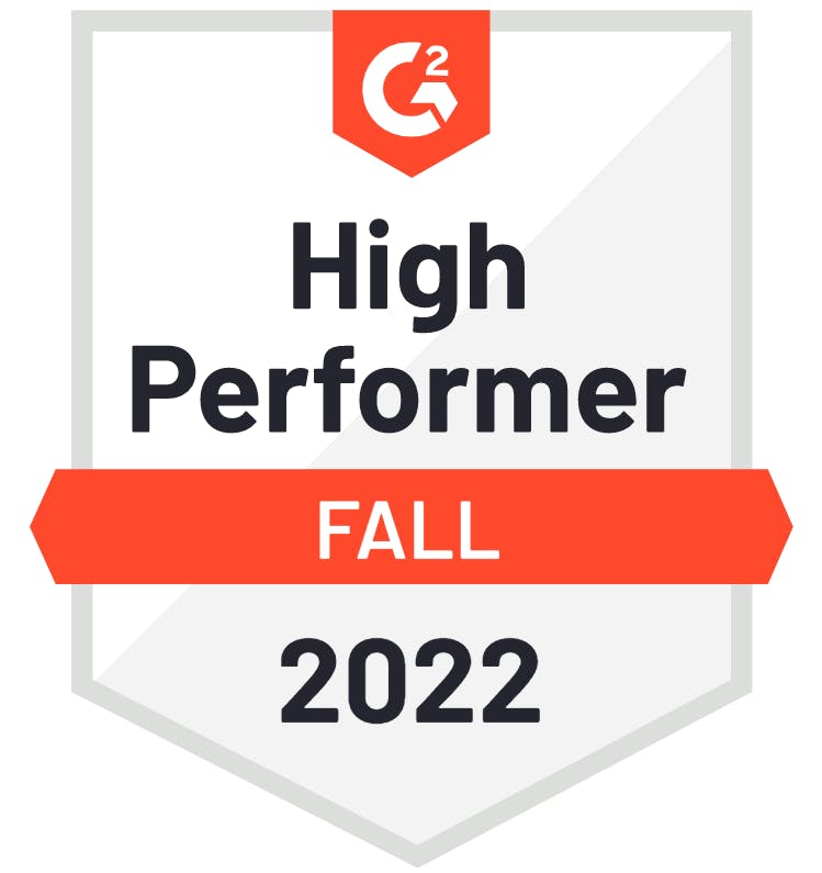 G2 high performer fall 2022 badge