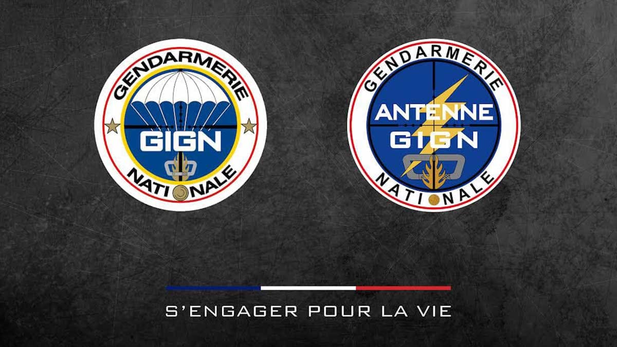 À gauche, la rondache du GIGN central, et à droite, celle des antennes-GIGN (AGIGN) réparties en métropole et outre-mer. (Image: Com GIGN)