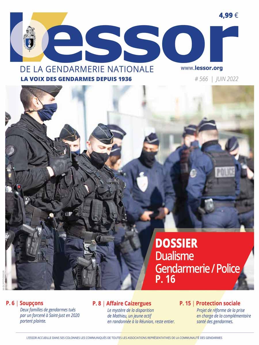 Une du n°566 du journal L'Essor de la Gendarmerie (juin 2022).