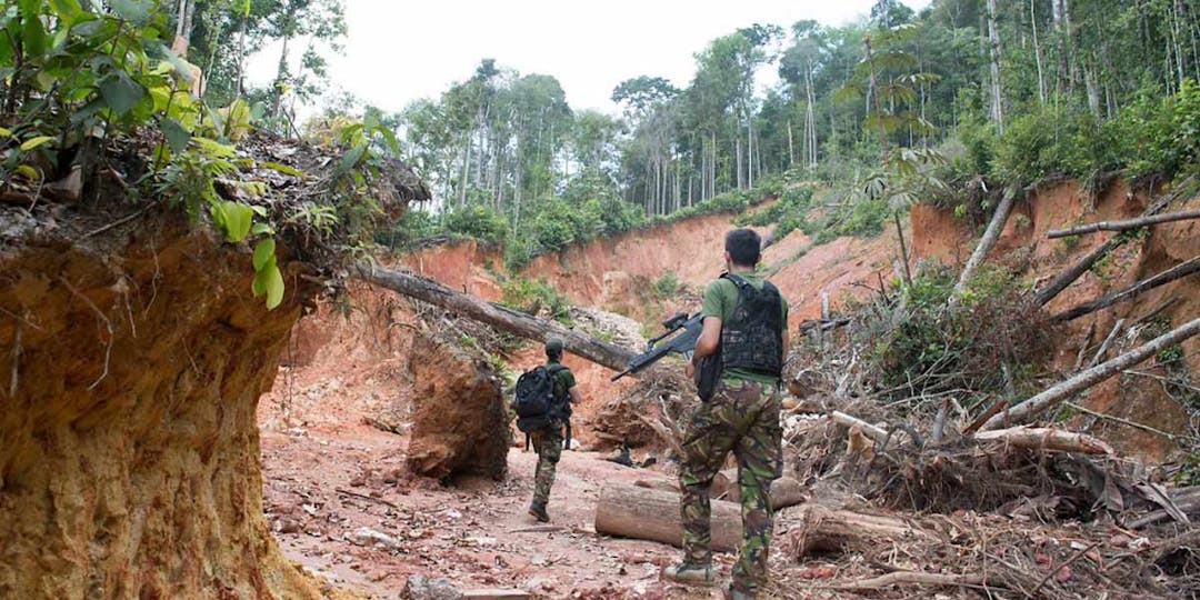 Appuyés par l'AGIGN de Cayenne, les gendarmes et les forces armées en Guyane multiplient les opérations de lutte contre l'orpaillage illégal. (Photo d'illustration: Gendarmerie)