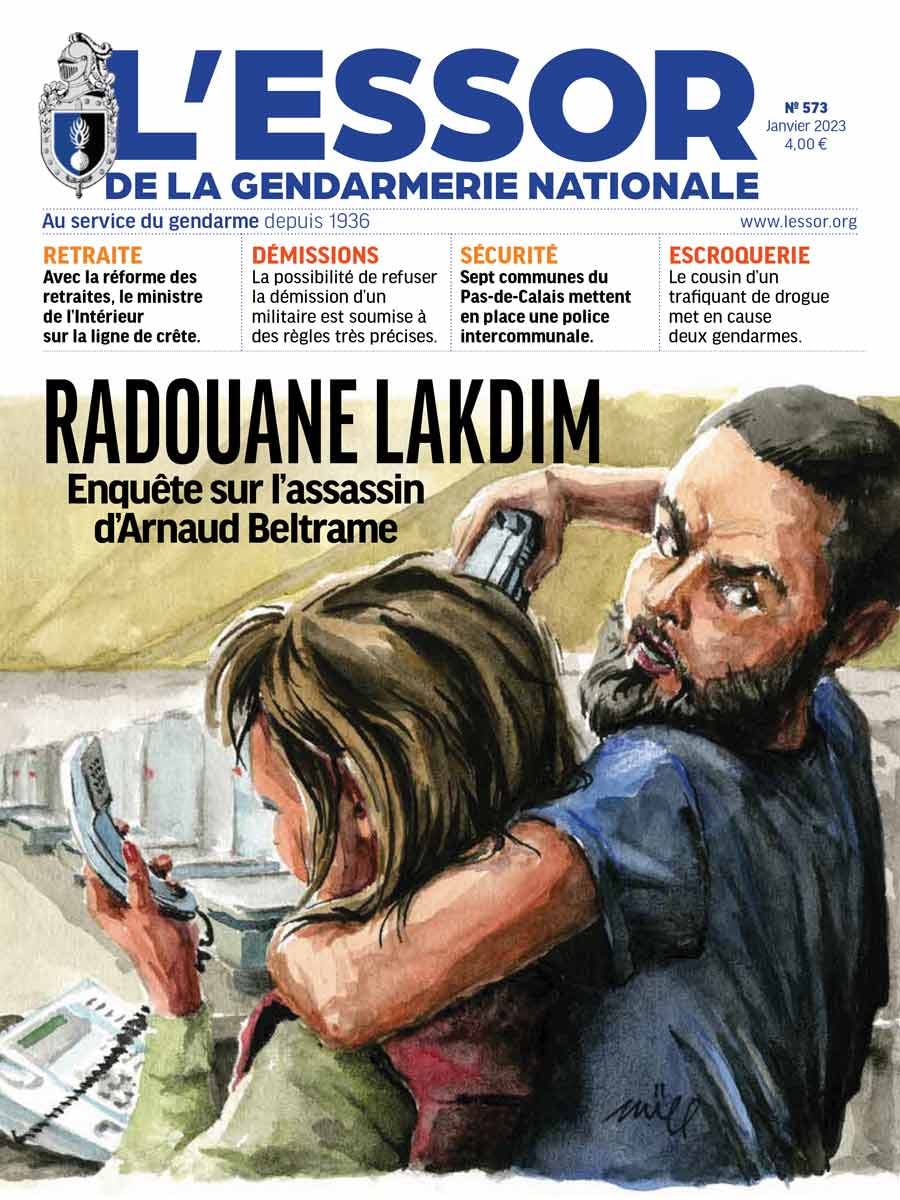 Une de L'Essor de la Gendarmerie n°573, publié en janvier 2023.