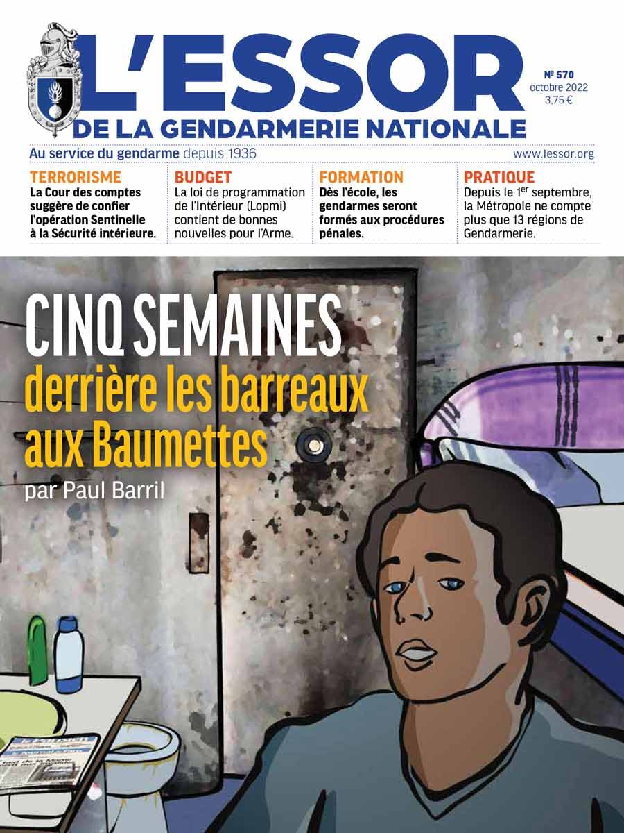 Une du n°570 de L'Essor de la Gendarmerie (octobre 2022).