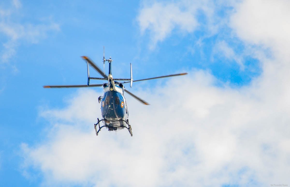 Un hélicoptère des Forces aériennes de la Gendarmerie nationale (FAGN) lors des répétitions du défilé aérien du 14-Juillet. (Photo: L.Picard/L'Essor)