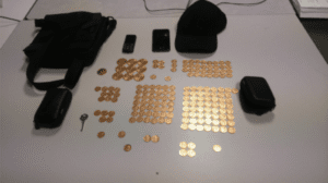 Les pièces d'or saisies par le GIGN et la section de recherche de Strasbourg. Crédit photo: Gendarmerie