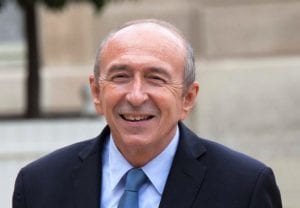 Paris, le 18 mai 2017, le ministre de l’Intérieur Gérard Collomb, arrive dans la cour de l’Elysée pour le premier Conseil des ministres du gouvernement d’Edouard Philippe. (Photo M.GUYOT/ESSOR)