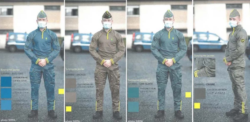 Diffusés en interne au sein des escadrons les projets de nouvelle tenue des gendarmes mobiles n'ont pas suscité l'engouement escompté. (Captures d'écran document gendarmerie)