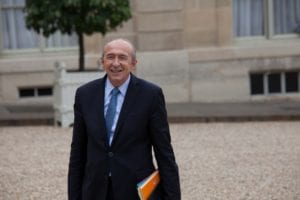 Paris, le 18 mai 2017, le ministre de l’Intérieur Gérard Collomb, arrive dans la cour de l’Elysée pour le premier Conseil des ministres du gouvernement d’Edouard Philippe. (Photo M.GUYOT/ESSOR)