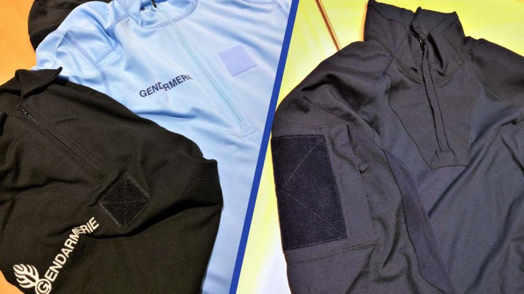 Des projets de nouveaux effets d'uniformes présentés aux membres de la commission de la tenue de la Gendarmerie. (Captures LB/Twitter)