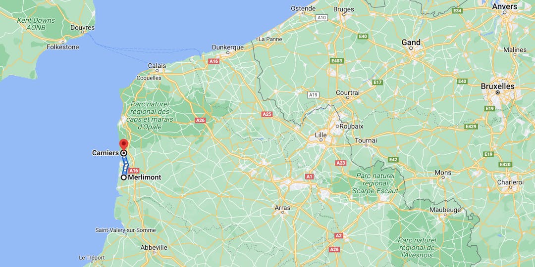 Les 18 kilomètres de cote surveillés ce jour là par la brigade de Montreuil-sur-Mer, se situe au sud de Calais et de Boulogne, de part et d'autre du Touquet.